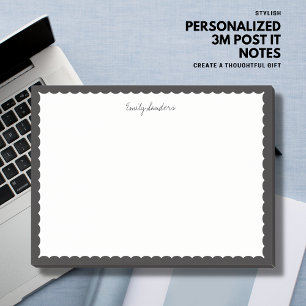 Bloco De Notas Notas Scalloped preto do Cargo-it® das bolinhas d
