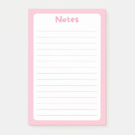 Bloco De Notas Notas Simples E Bonitas Pós-Ti®, Rosa, Cute Minima