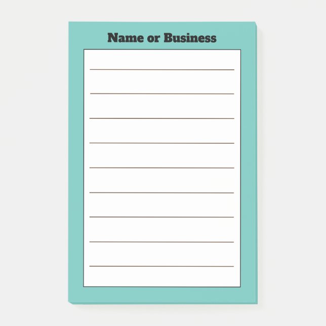 Bloco De Notas Notas sobre o nome comercial personalizado (Frente)