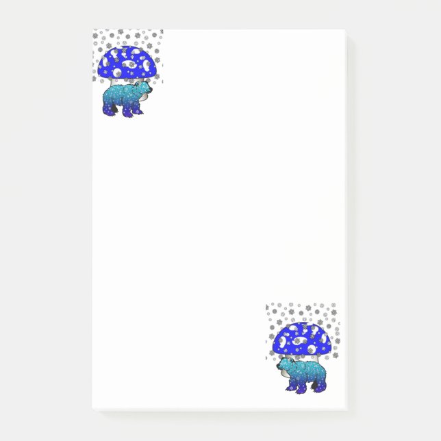 Bloco De Notas Notas Urso Polar Snowflake (Frente)