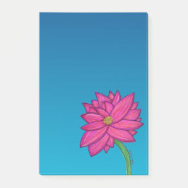 Bloco De Notas Notas Verticais de Flor Rosa Fúcsia