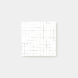 Bloco De Notas Notas Wavy Grid Sticky - Preto e Branco