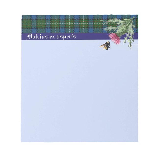 Bloco De Notas note com Ferguson Clan Motto. Abelhas e Abelhas (Frente)