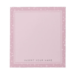 Bloco De Notas Notebook Blush Pink Crystal Confetti de 5,5" x 6"