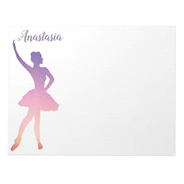 Bloco De Notas Notebook de dança de bailarina personalizado (Frente)