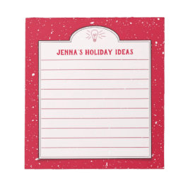 Bloco De Notas Notebook de Feriado Personalizado Vermelho e Neve 