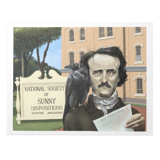 Bloco De Notas Notebook Engraçado Edgar Allen Poe Humor (Frente)