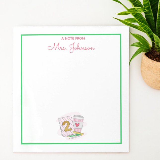 Bloco De Notas Notebook Pink Pink de Professora do Segundo Grau C (Criador carregado)