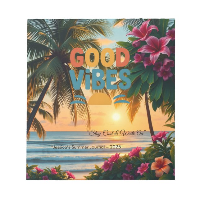Bloco De Notas Notebook tropical Summer Vibes (Frente)