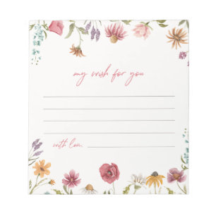 Bloco De Notas Notecards de Desejo de Flores Selvagens Flor sel