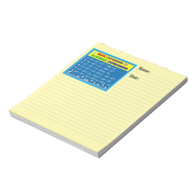 Bloco De Notas Notepad Amarelo álgebra (Invertido)