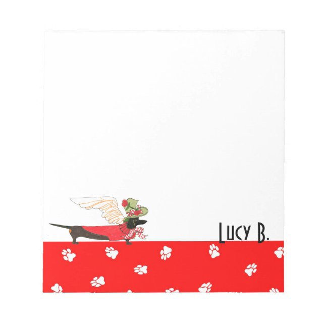 Bloco De Notas Notepad Angels Dachshund de Gulliver (Frente)