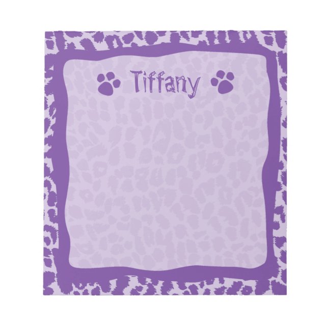 Bloco De Notas Notepad Animal Leopard Púrpura Cheetah (Frente)