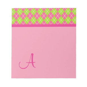 Bloco De Notas Notepad Argyle Monograma