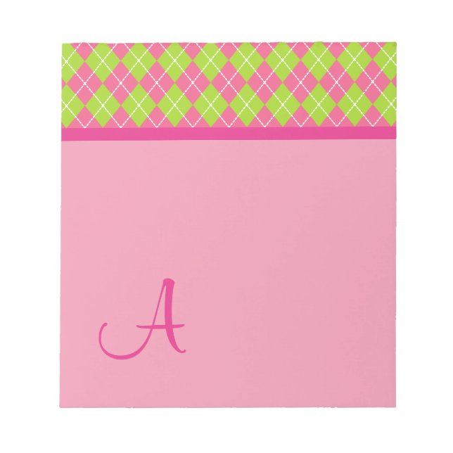 Bloco De Notas Notepad Argyle Monograma (Frente)