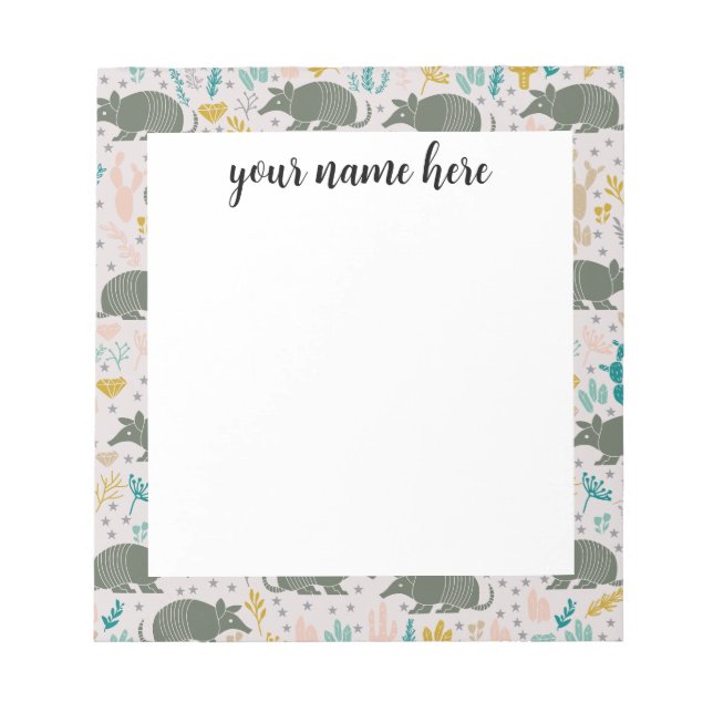 Bloco De Notas Notepad Armadillo Personalizado (Frente)