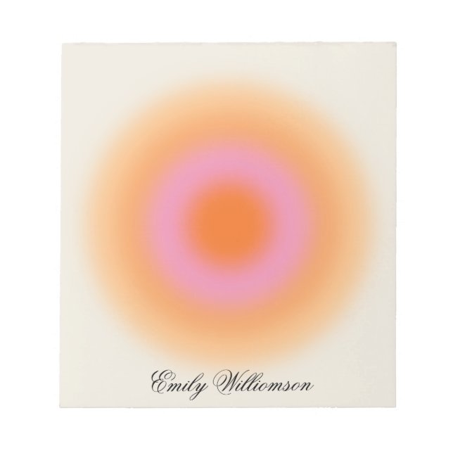 Bloco De Notas Notepad Aura Pastel Ombré Personalizado para Crian (Frente)