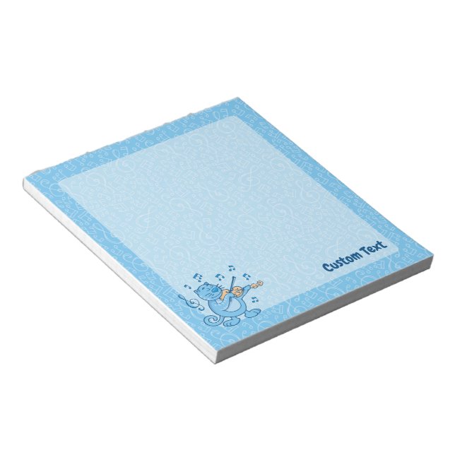Bloco De Notas Notepad Azul com Violino (Inclinado)