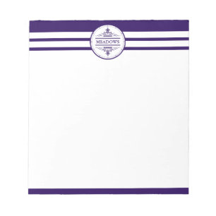 Bloco De Notas Notepad Azul Elegante Náutico Monograma