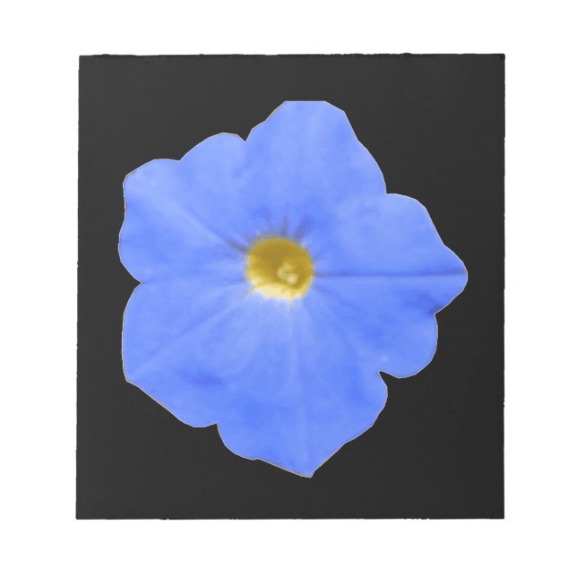 Bloco De Notas Notepad azul Petunia e amarelo (Frente)