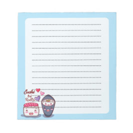 Bloco De Notas Notepad Azul Sushi e Rolls