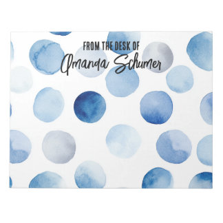 Bloco De Notas Notepad Bolinhas Azul Personalizado 11"x8.5"