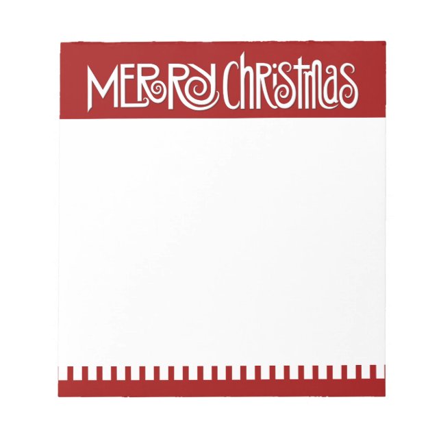 Bloco De Notas Notepad branco feliz de Natal (Frente)