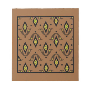 Bloco De Notas Notepad, Castanho, Preto, Verde, Padrão Dourado