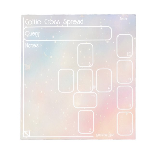 Bloco De Notas Notepad Celtic Cross Tarot Spread (médio, pastel) (Frente)