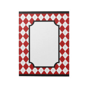 Bloco De Notas Notepad Clássico Red Argyle