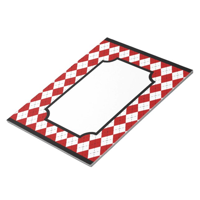 Bloco De Notas Notepad Clássico Red Argyle (Inclinado)