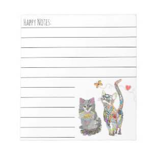 Bloco De Notas Notepad Colorida Pastel Cat e Kitten
