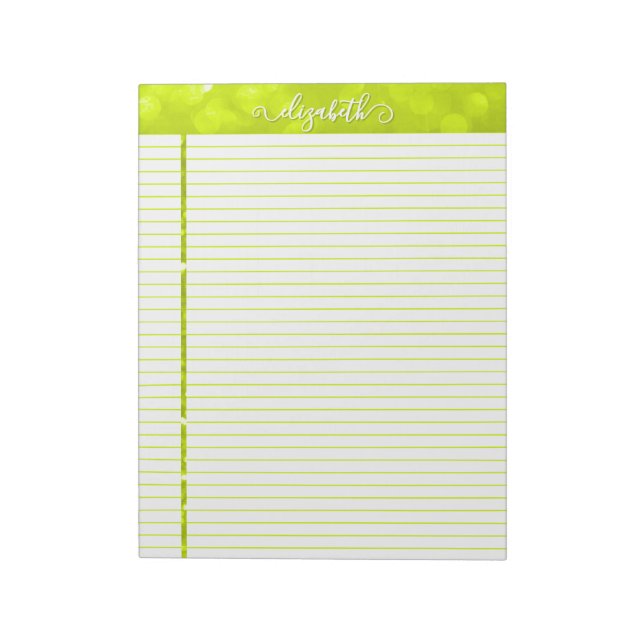 Bloco De Notas Notepad com brilho em Chartreuse (Invertido)