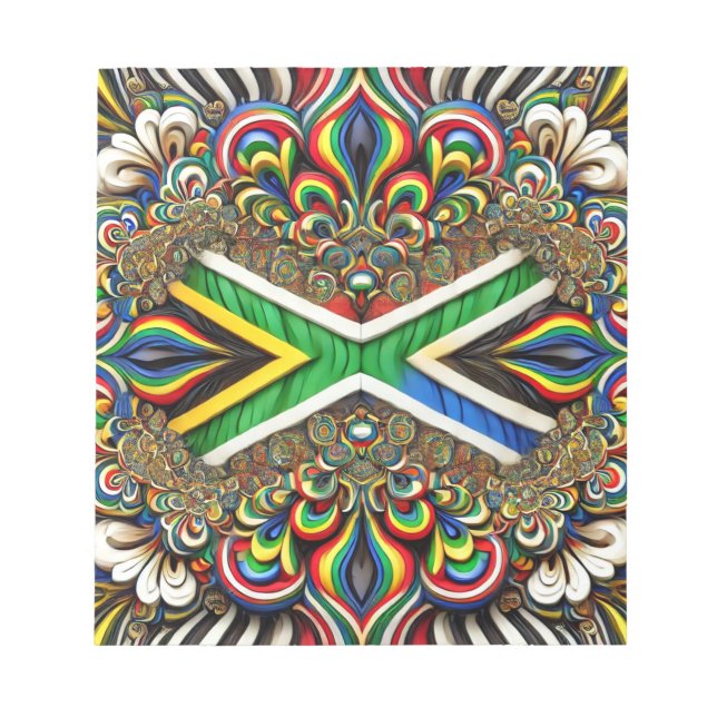 Bloco De Notas Notepad com Design moderno de cores sul-africanas (Frente)