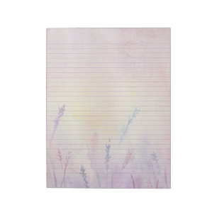 Bloco De Notas Notepad com Linha de lavanda Floral