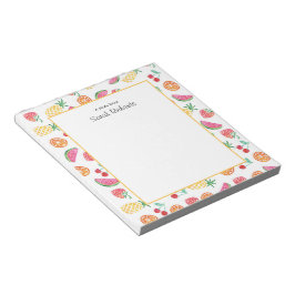 Bloco De Notas Notepad com padrão de salada de fruta personalizad