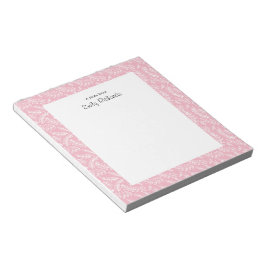 Bloco De Notas Notepad com padrão floral rosa personalizado