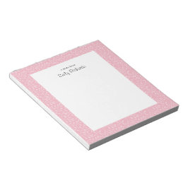Bloco De Notas Notepad com padrão floral rosa personalizado