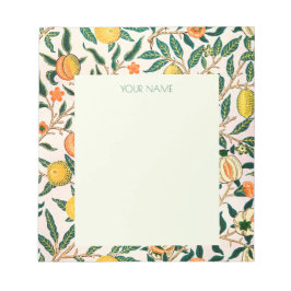BLOCO DE NOTAS NOTEPAD COM WILLIAM MORRIS YELLOW POMEGRANATOS