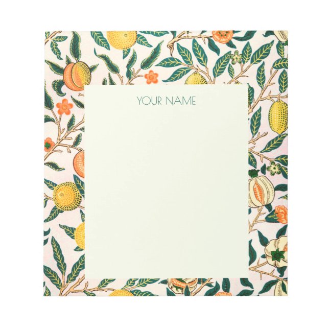 BLOCO DE NOTAS NOTEPAD COM WILLIAM MORRIS YELLOW POMEGRANATOS (Frente)