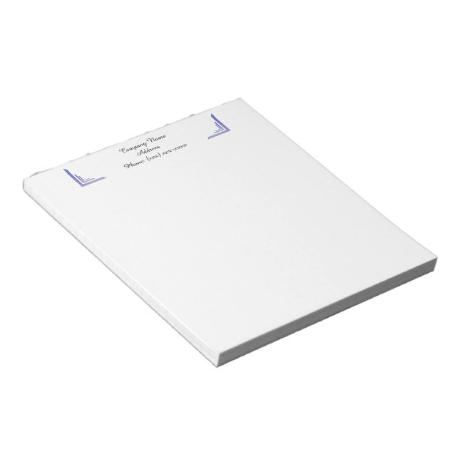 Bloco De Notas Notepad Comercial de Canto Azul Claro Personalizad (Inclinado)