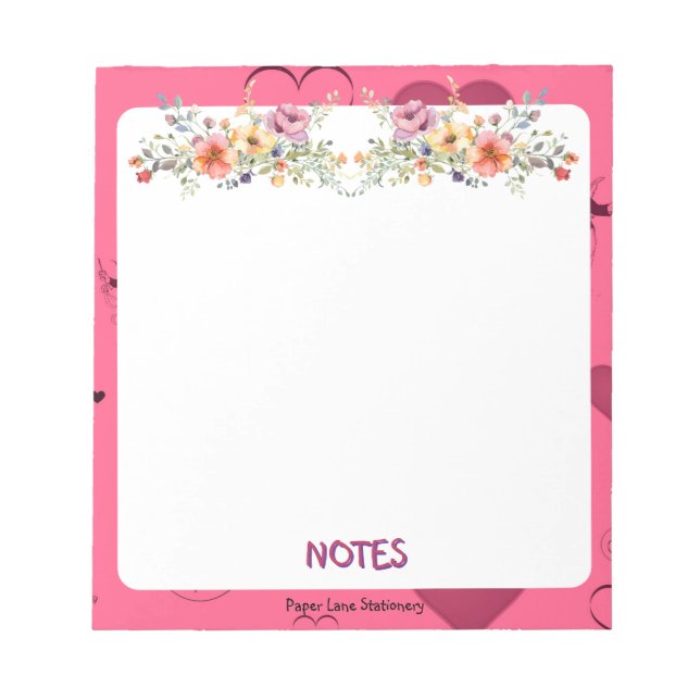 Bloco De Notas Notepad cor-de-rosa (Frente)