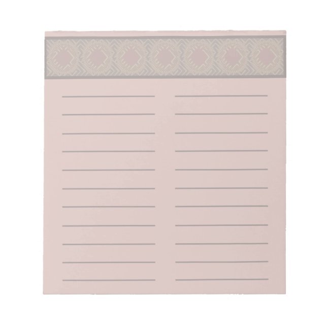 Bloco De Notas Notepad Cor-de-Rosa Suave com Linha Geométrica de  (Frente)