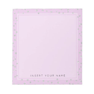 Bloco De Notas Notepad Cristal Rosa Confetti 5,5" x 6"