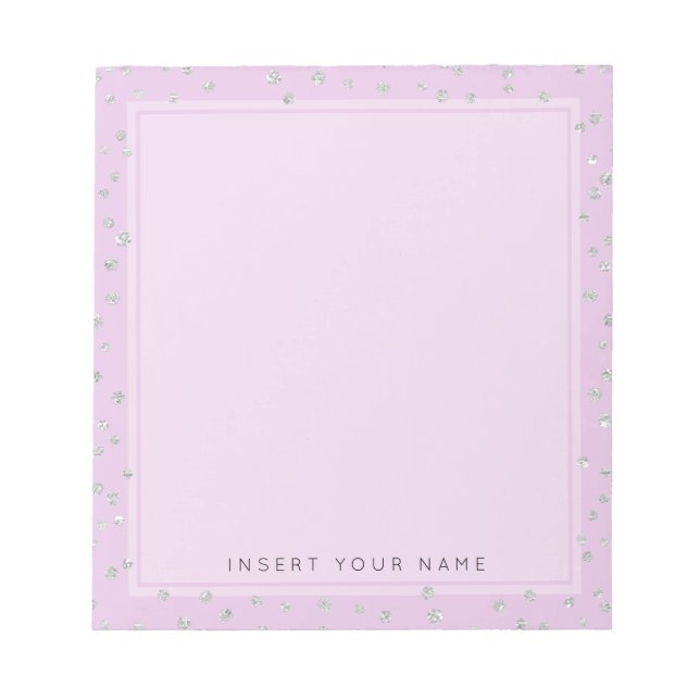 Bloco De Notas Notepad Cristal Rosa Confetti 5,5" x 6" (Frente)