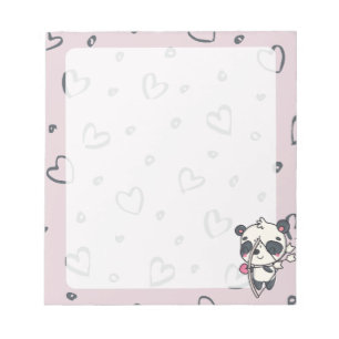 Bloco De Notas Notepad Cupido de Kawaii Panda & Hearts