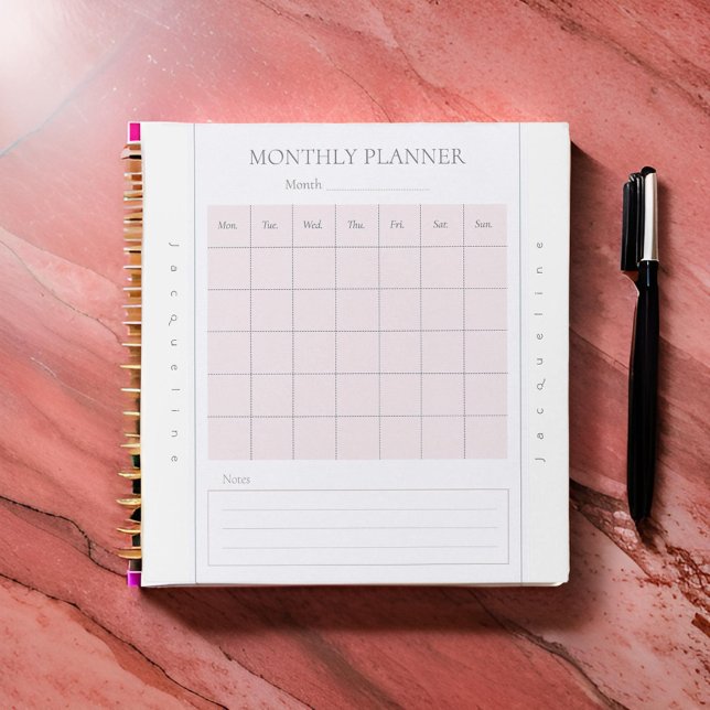 Bloco De Notas Notepad da Cinza Mauve Monthly Planner (Criador carregado)