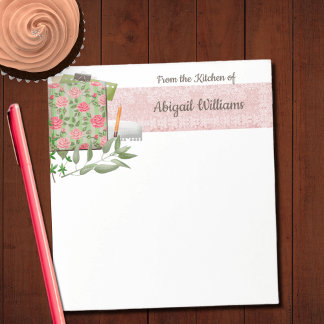 Bloco De Notas Notepad da cozinha do Chique rosa