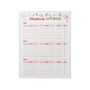 Bloco De Notas Notepad da Lista de Compra de Presentes de Natal