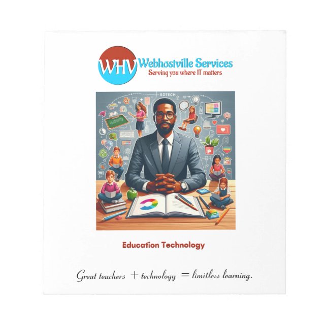 Bloco De Notas Notepad da Tecnologia de Professores Inspiracional (Frente)